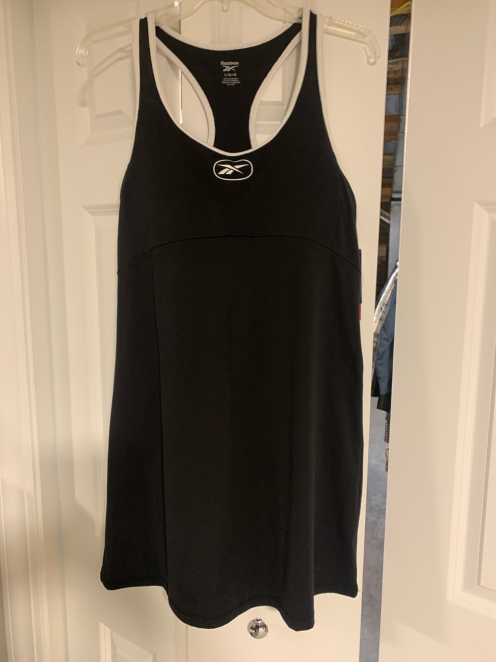 Reebok Black Tennis Dress with White Trim Racerback